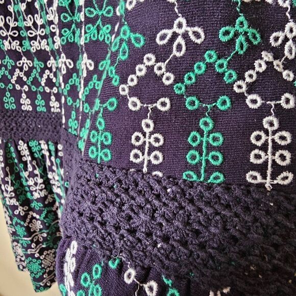 EUC MAEVE BY ANTHROPOLOGIE EMBROIDERED PATTERNED V NECK TIERED LACED TANK TOP M - Picture 8 of 15